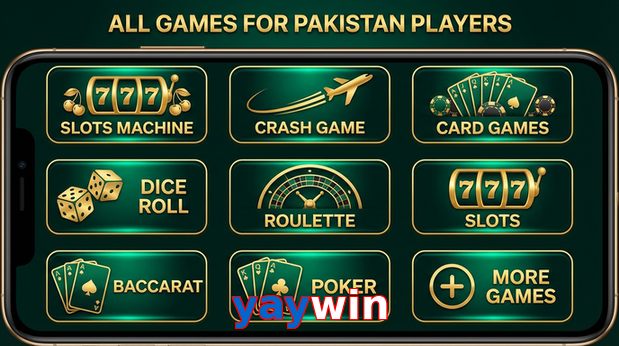 Main screen of Yaywin games page for PK players